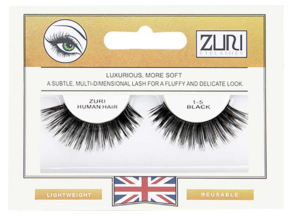 Zuri Human Hair Eyelashes 1 5 Black