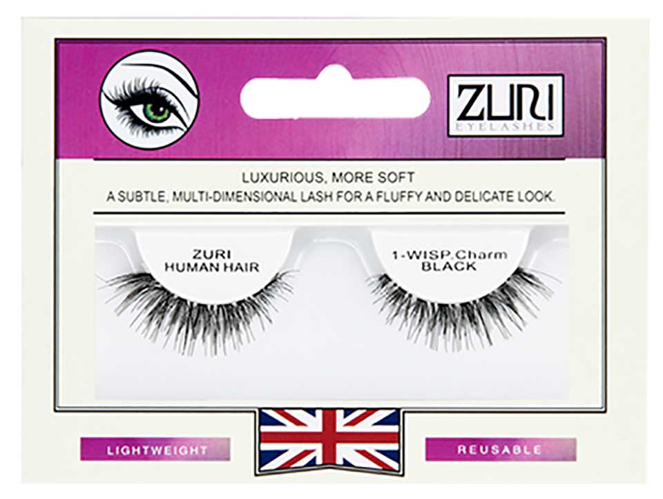 Zuri Human Hair Eyelashes 1 WISP Charm Black