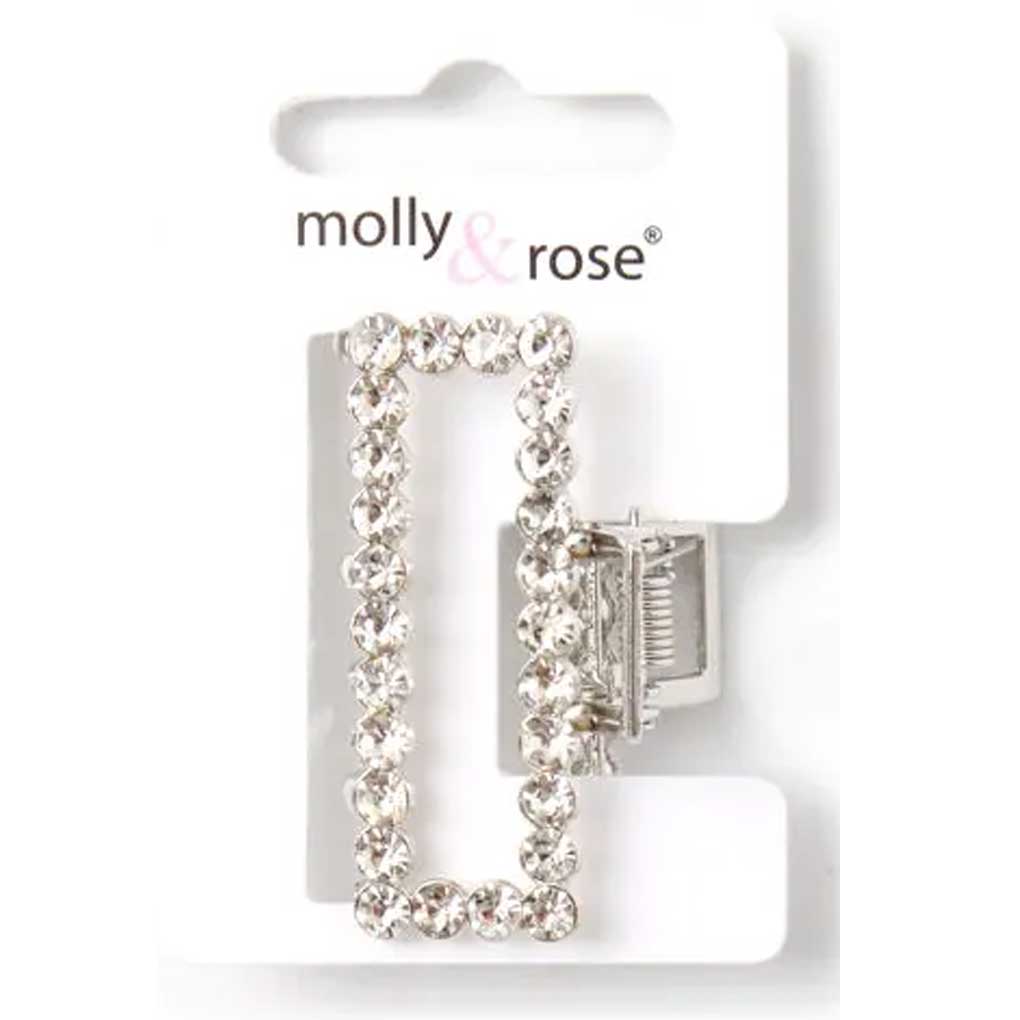 Small Rectangular Crystal Metal Clamp 9325