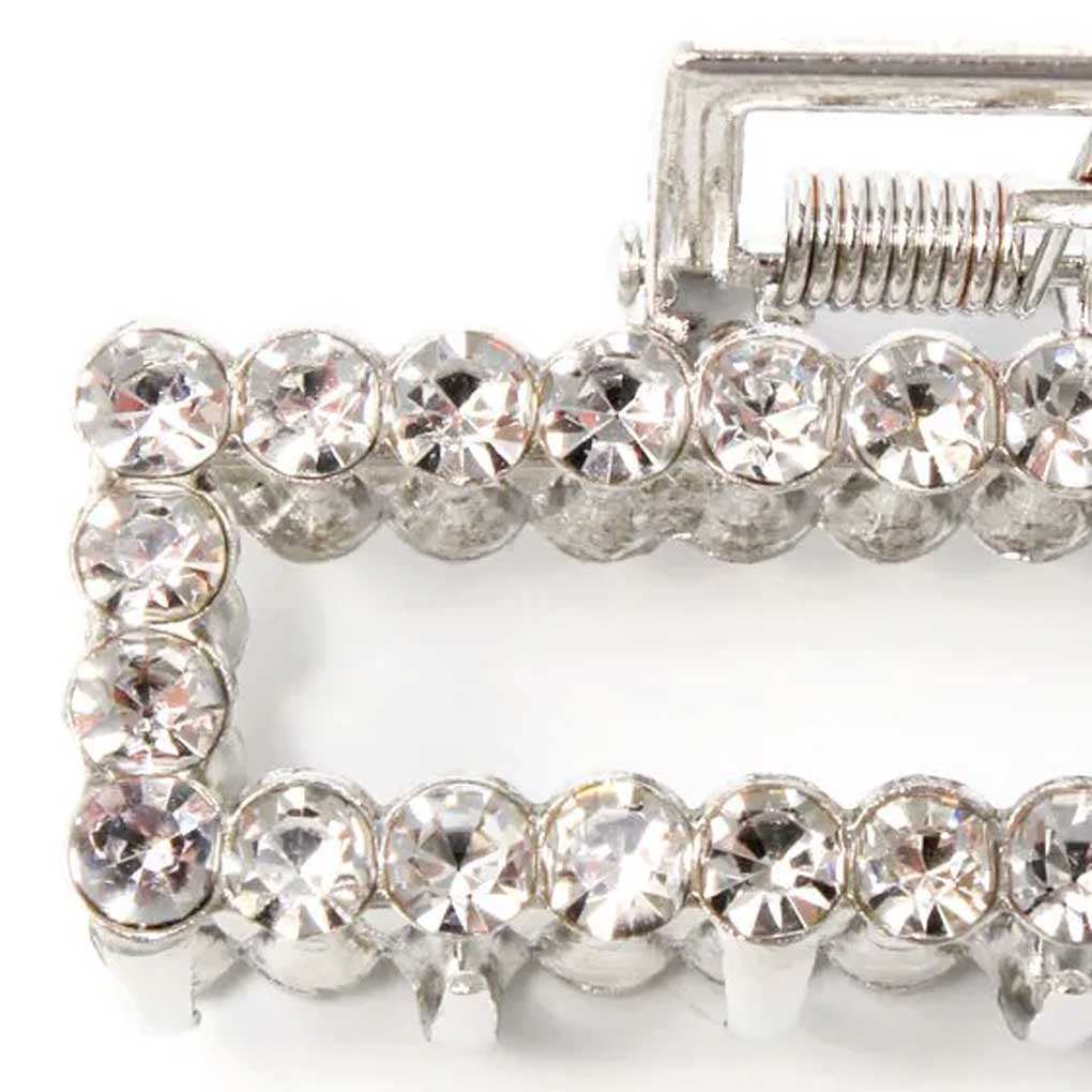 Small Rectangular Crystal Metal Clamp 9325