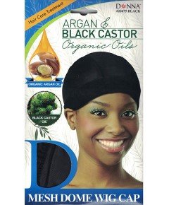 Argan And Black Castor Mesh Dome Wig Cap 22675 Black 