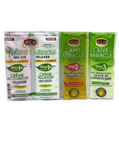 Olive Miracle Deep Conditioning No Lye Relaxer 3 Step Sachet Super
