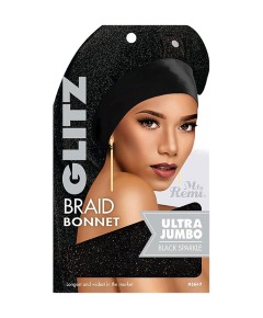 Ms Remi Glitz Braid Bonnet Ultra Jumbo Black Sparkle 3647