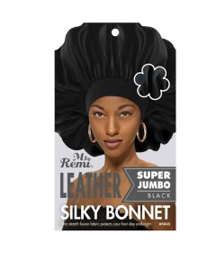 Ms Remi Leather Silky Bonnet Super Jumbo Black 3603
