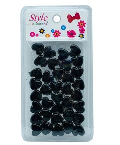 Style Collection Heart Shape Hair Beads BD003BLK 