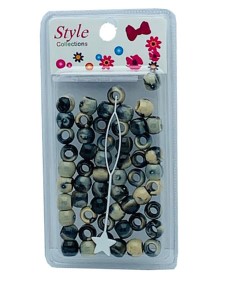 Style Collection Pattern Beads BD012 Black And Beige 