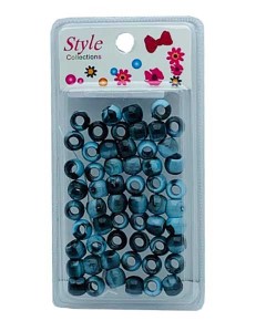 Style Collection Pattern Beads BD012 Black And Light Blue