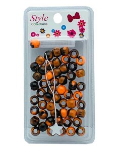 Style Collection Pattern Beads BD012 Black And Orange
