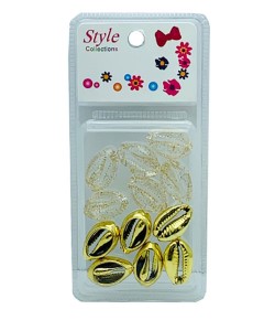 Style Collection 2 Tone Shell Beads BD015 Gold