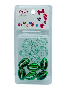 Style Collection 2 Tone Shell Beads BD015 Green