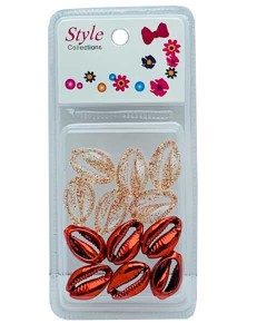 Style Collection 2 Tone Shell Beads BD015 RED