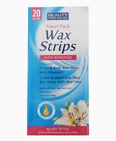 Beauty Formulas Hair Remover Wax Strips Travel Pack