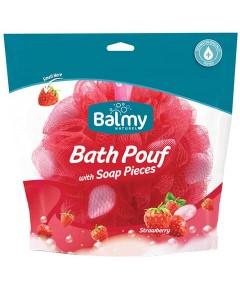 Bath Pouf With Strawberry Soap Pieces