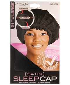 Magic Collection Satin Sleep Cap XL 2122 Black