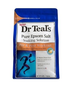 Dr Teals Pre And Post Workout Pure Epsom Salt Soaking Solution
