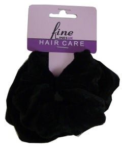 Fine Linesuk Velvet Ponytail Scrunchies 6012 B Black