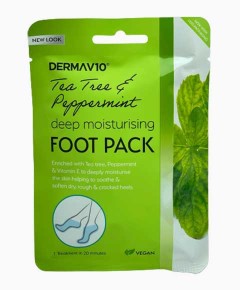 Dermav10 Tea Tree And Peppermint Deep Moisturising Foot Pack