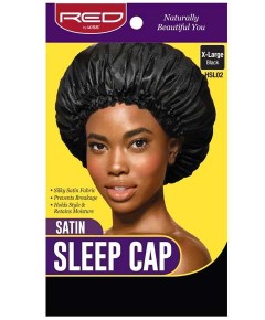 Satin Sleep Cap Black HSL02