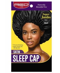 Satin Sleep Cap Black HSL03