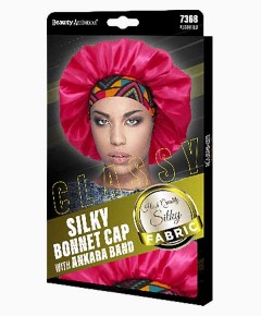 Beauty Ambition Classy Silky Bonnet Cap With Ankara Band 7368