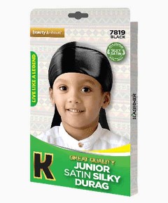 Beauty Ambition Great Quality Junior Satin Silky Durag 7819 Black