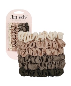 Kitsch Eucalyptus Ruched Satin Scrunchies