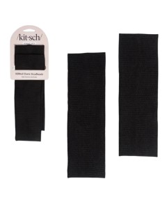 Kitsch Non Slip Ribbed Elastic Headbands Black