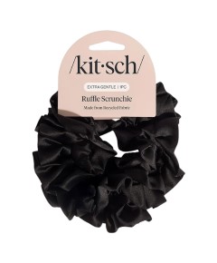 Kitsch Extra Gentle Ruffle Scrunchie Black