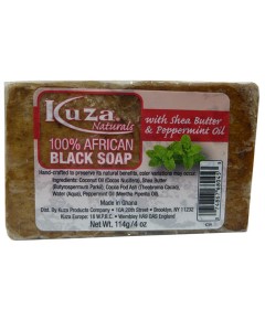 100 Percent African Black Soap With Shea Butter And Peppermint Oil