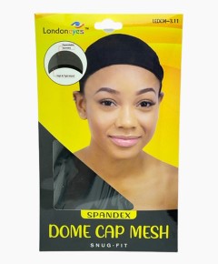 Spandex Snug Fit Mesh Dome Cap Black LEDCM