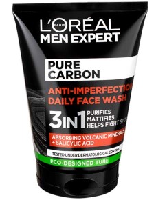 Men Expert Pure Carbon 3 In 1 Daily Face Wash