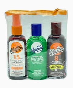 Malibu Travel Bag Dry Oil Pack With SPF15 And SPF8