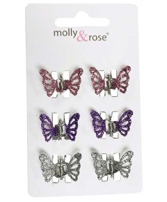 Glitter Butterfly Mini Clamps Assorted 8190