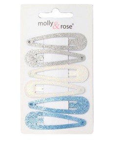 Metal Hair Clips Shiny Assorted 7649
