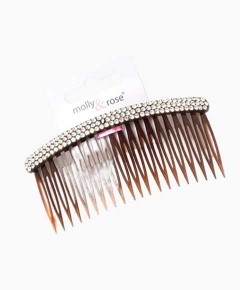 Tort Side Comb With Diamante Stones 8348