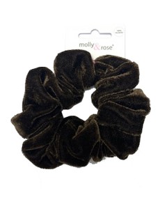 Velvet Finish Polyester Brown Scrunchie  7687