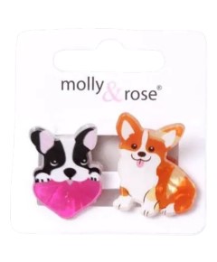 Card Of 2 Dog Shaped Mini Clamps 9744
