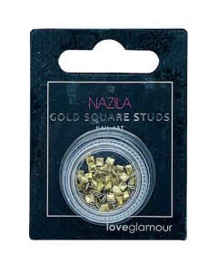 Nail Art Charm Gold Square Studs