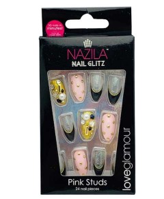 Nail Glitz Love Glamour Pink Studs