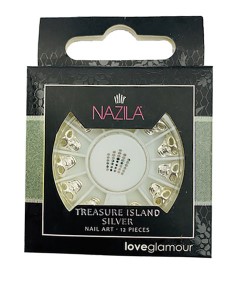 Nail Art Charm Treasure Island Silver