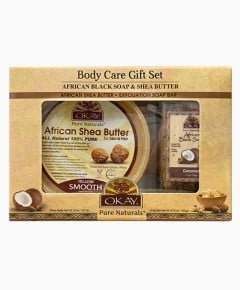 Okay African Black Soap And Shea Butter Body Care Gift Set