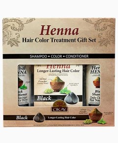 Okay Henna Black Hair Color Treatment Gift Set