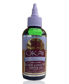 OKAY 100 Percent Pure Black Jamaican Castor Oil With Eucalyptus