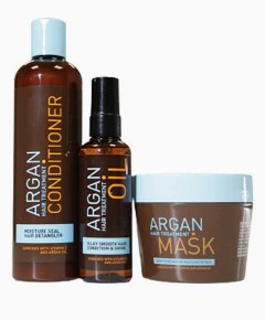 Argan Hair Treatment Conditioner Oil And Mask Trio Set