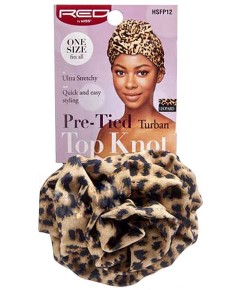 Pre Tied Top Knot Turban HSFP12 Leopard