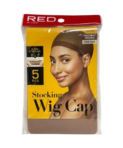 Stocking Wig Cap 5 Caps Value Pack Natural Brown HVP09