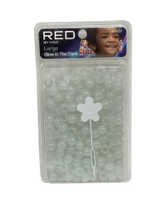Red Kiss Glow In The Dark Hair Beads HA102