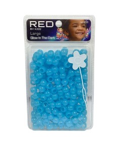 Red Kiss Glow In The Dark Hair Beads HA103
