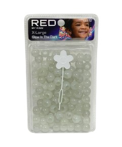 Red Kiss Glow In The Dark Hair Beads HA112