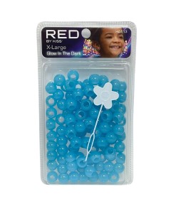 Red Kiss Glow In The Dark Hair Beads HA113
